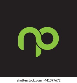 initial letter np linked round lowercase logo green