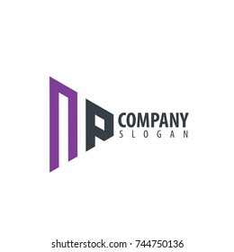 Initial Letter NP Linked Triangle Design Logo