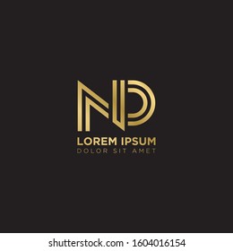 Initial Letter NP linked uppercase overlap modern gold logo vector design template. Suitable for business, consulting group company.