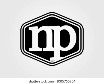 Initial letter np lowercase logo minimalist black