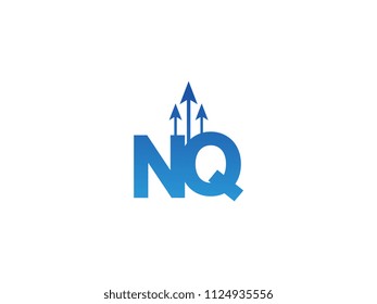 Initial Letter NQ Arrow Chart Finance Business