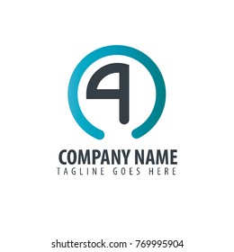 Initial Letter NQ Design Logo