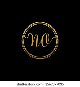 initial letter NQ handwritten with circle element template. Creative fashion logo design, couple initial name , beauty icon. Logo with hand drawn style for wedding concept - vector