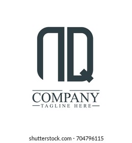 Initial Letter NQ Linked Box Design Logo