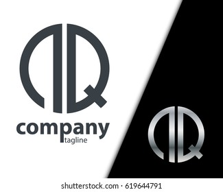 Initial Letter NQ With Linked Circle Logo