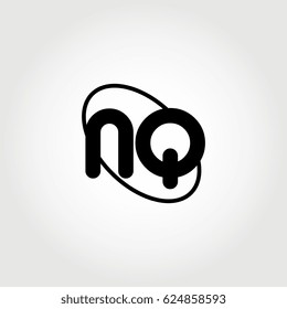 initial letter nq logo black on white background
