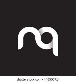 initial letter nq modern linked circle round lowercase logo white black