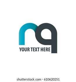Initial Letter NQ RQ Rounded Lowercase Logo