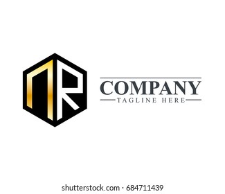 Initial Letter NR Hexagonal Design Logo
