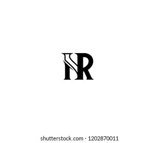 Initial Letter NR Linked Monogram Minimalism Linear Logo