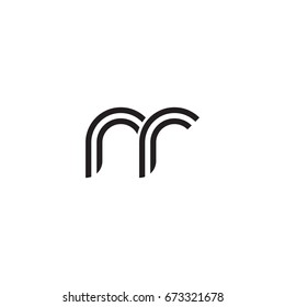 Initial letter nr, linked outline rounded lowercase, monogram black