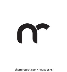 initial letter nr linked round lowercase monogram logo black