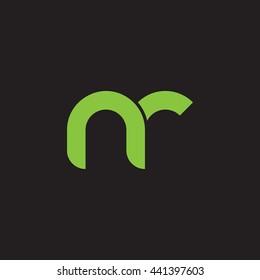 initial letter nr linked round lowercase logo green
