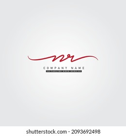 Initial Letter NR Logo - Handwritten Signature Logo