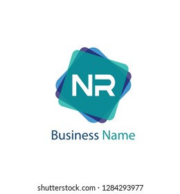 Initial letter NR logo template Design