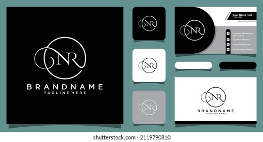 Initial letter NR luxury Logo design Vector with business card design