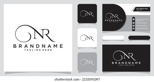 Initial letter NR luxury Logo design Vector with business card design