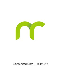 initial letter nr modern linked circle round lowercase logo green