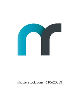 Initial Letter NR RR Rounded Lowercase Logo
