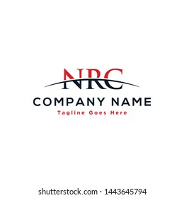 Initial letter NRC, overlapping movement swoosh horizon logo company design inspiration in red and dark blue color vector