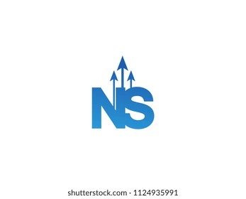 Initial Letter NS Arrow Chart Finance Business