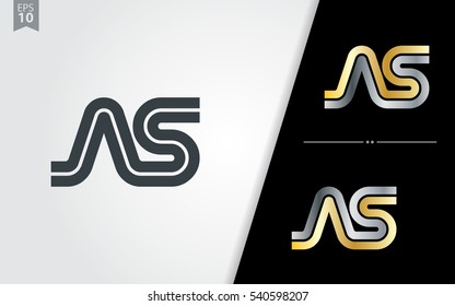 Initial Letter AS NS Linked Design Logo Company