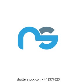 initial letter ns linked round lowercase logo blue