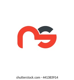 initial letter ns linked round lowercase logo red