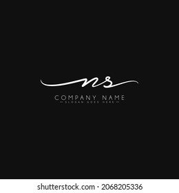 Initial Letter NS Logo - Hand Drawn Signature Logo