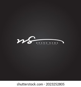 Initial Letter NS Logo - Handwritten Signature Style Logo