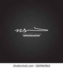 Initial Letter NS Logo - Handwritten Signature Logo