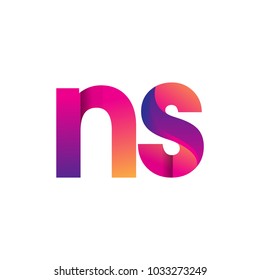 Initial Letter NS Logo Lowercase, magenta and orange, Modern and Simple Logo Design.