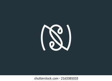 Initial Letter NS Logo or SN Logo Design Vector Template