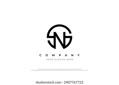 Initial Letter NS Logo or SN Monogram Logo Design