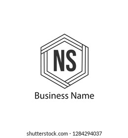 Initial Letter NS Logo Template Design