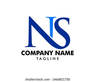 Initial Letter NS Logo Template Design