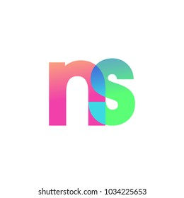 Initial Letter NS Lowercase Logo green, pink and Blue, Modern and Simple Logo Design.