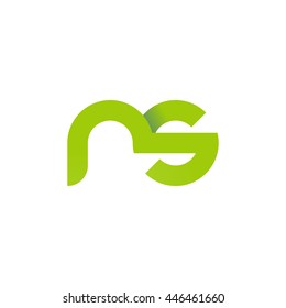 initial letter ns modern linked circle round lowercase logo green