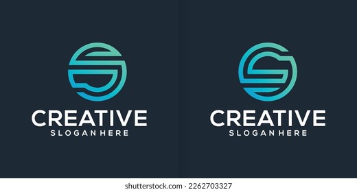 Recopilación de plantillas de logotipo NS o SN de letras iniciales