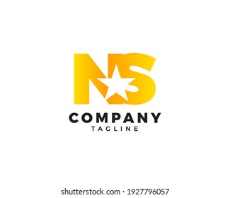 Initial Letter NS Star Logo Template Design