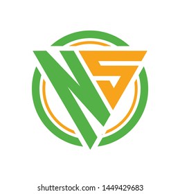 Initial letter NS triangle monogram simple fresh logo