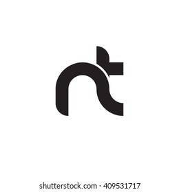 initial letter nt linked round lowercase monogram logo black