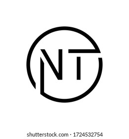 Plantilla del vector de diseño del logotipo NT de la carta inicial. Diseño de logotipo de carta NT con resumen creativo
