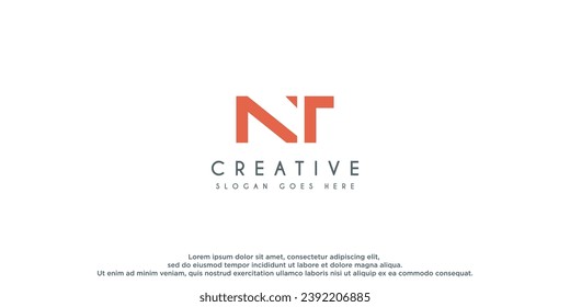Initial Letter NT logo design usable for business and consulting logos vector illustration.