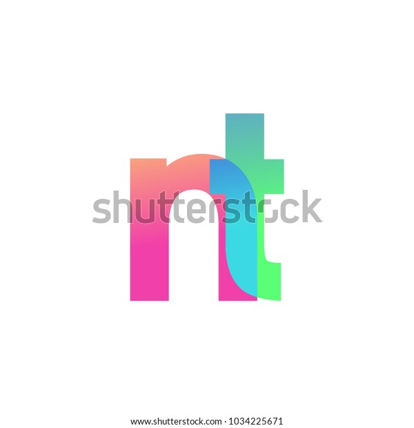 Initial Letter Nt Lowercase Logo Green Stock Vector (Royalty Free