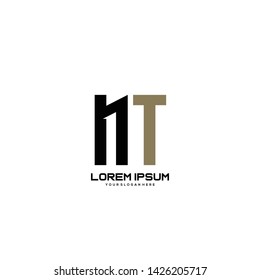 Initial letter NT minimalist art logo vector