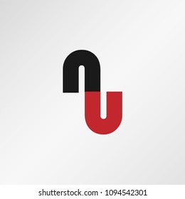 Initial Letter NU Logo Design