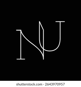Initial letter NU logo design 