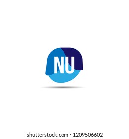 Initial Letter NU Logo Template Design