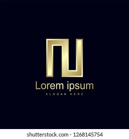 Initial Letter NU Logo Template Vector Design